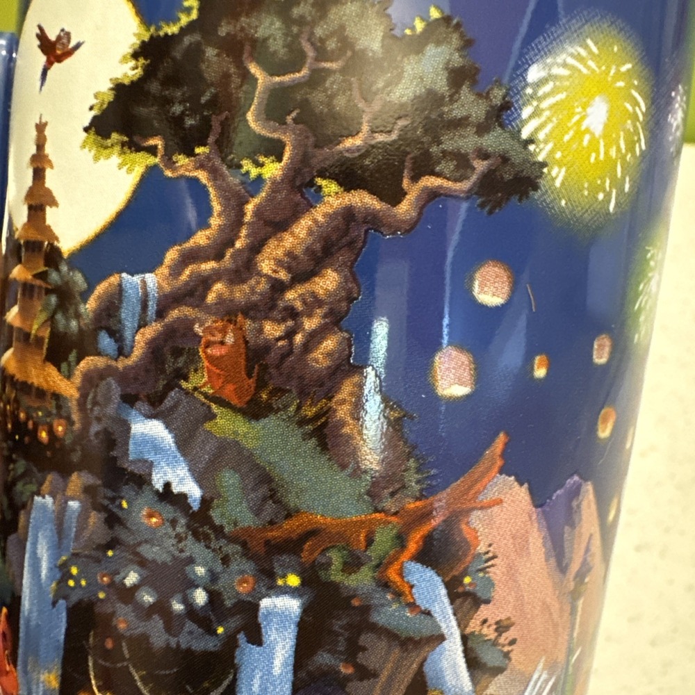 Walt Disney World Parks Blue Mug Little Mermaid, Tangled, Snow White Icons Rides - Picture 3 of 14